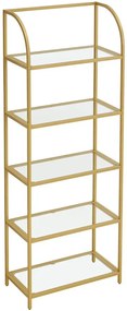 Złoty szklany regał metalowy glamour L3-B68