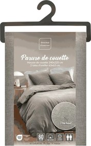 Szara bawełniana pościel dwuosobowa 3-częściowa 240x220 cm Meline – douceur d'intérieur