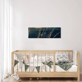 Obraz traw (z zegarem) (90x30 cm)