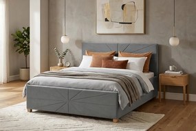 Łóżko PATI 120x200 cm Jasny szary Z materacem