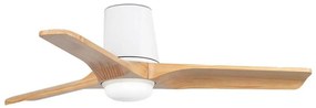 FARO 33836-1TW-LED ściemnialny, z wentylatorem HEYWOOD TUB S 10 W/230 V sosna/biały śr. 90 cm + z pilotem
