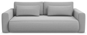 Jasnoszara aksamitna rozkładana/ze schowkiem sofa 238 cm Kapua – Makamii