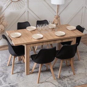 Stół Prostokątny Rozkładany SKUBI 120-160 cm Dąb Artisan Nowoczesny Loft