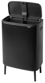 Stalowy kosz na śmieci do segregacji odpadów otwierany na dotyk w kolorze matowej czerni 60 l Bo Touch Bin Hi – Brabantia