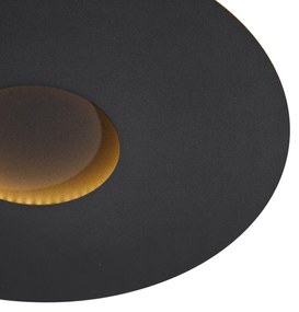 Nowoczesna lampa sufitowa czarna 40 cm z wbudowaną diodą LED z 3-stopniową regulacją ściemniania - Morning Nowoczesny Oswietlenie wewnetrzne
