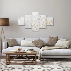 Obraz - Biało - złoty marmur (125x70 cm)