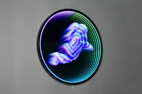 Czarna dekoracja świetlna ścienna do kontaktu ø 60 cm Duke – Reality