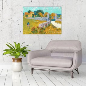 Obraz na szkle - Vincent van Gogh, Farmhouse in Provence, reprodukcje (70x50 cm)