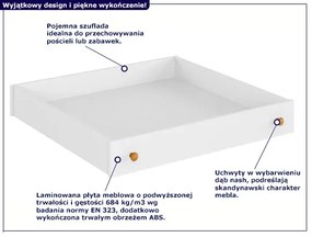 Biała szuflada na pościel pod łóżko - SO-09