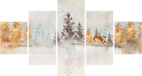 Obraz - Akwarelowy las (125x70 cm)