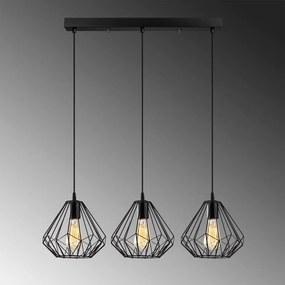 Czarna lampa wisząca z metalowym kloszem Diamond – Opviq lights