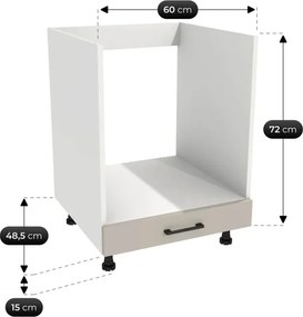 Zestaw Mebli Kuchennych MODERN 200 cm Kaszmir Ryflowany Nowoczesny