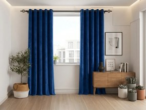 Zasłona zaciemniająca ELVIO VELVET 140x250 cm, granatowa Zawieszanie: Metalowe pierścienie