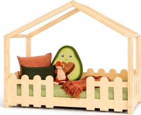 Drewniane łóżko domek z barierką Z2-L82
