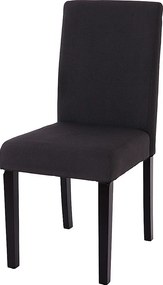 Krzesło do jadalni Littau (zestaw 6 sztuk),  tekstylny, czarny, ciemne nogi