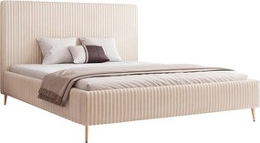 Łóżko tapicerowane SANTA SLIM z pojemnikiem na pościel na wysokich nóżkach