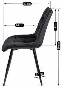 Zestaw Stół Prostokątny Rozkładany CLARK 120-160 cm Dąb Artisan/Czarny i 4 Krzesła Tapicerowane RIO Czarne Welurowe
