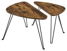 Zestaw 2 stolików bocznych ELDUR, brązowy/czarny