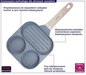 Szara Marmurkowa Patelnia Do Jajek F8-S50