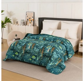 Narzuta na łóżko ze wzorem NEON FOREST, kolorowy Rozmiar: 220 x 240 cm