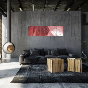 Obraz - Czerwony abstrakcyjny kwiat N⁰1 (170x50 cm)