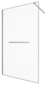 Ścianka prysznicowa z uchwytem na ręczniki - 120 x 200 cm - Chromowana - Szkło hartowane - KRISTEN