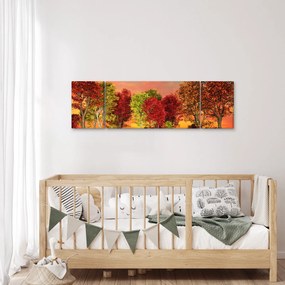 Obraz - Kolorowe drzewa (170x50 cm)