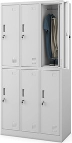 Szafa socjalna 6-skrytkowa Igor 90x45x185 cm szara