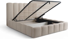 Łóżko tapicerowane Aura 160x200 z pojemnikiem - beżowa bukla Quelle 03