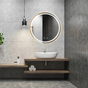 LUSTRO ŚCIENNE LED 70cm MMJ Złote Szczotkowane