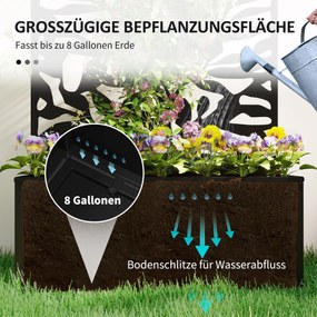 Outsunny podwyższona donica z panelem osłonowym, kratka do pnączy, metal, 61 x 23 x 113 cm, czarny | Aosom PL