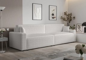 Biała sofa tapicerowana z funkcją spania W3-R85