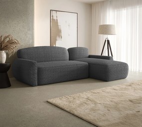 Ciemnoszary rozkładany narożnik L z pojemnikiem C6-C94