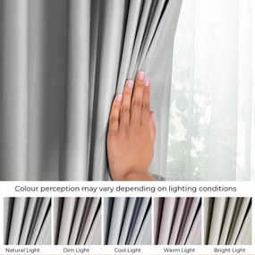 Szara aksamitna zasłona częściowo zaciemniająca (dimout) 140x245 cm Pleat – Restilo