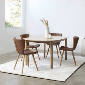 Rozkładany stół z blatem w dekorze dębu 100x190 cm Gallina – Unique Furniture