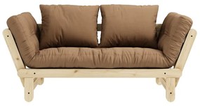 Sofa rozkładana z brązowym pokryciem Karup Design Beat Natural/Mocca