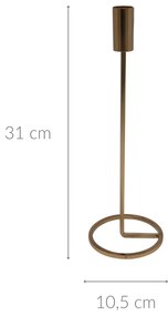 Minimalistyczny świecznik na jedną świecę, 31 cm