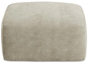 Beżowy podnóżek z tkaniny szenilowej Leila – Makamii