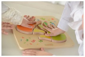 Edukacyjna tabliczka drewniana liczenie na palcach masterkidz