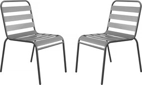 Zestaw 2 składanych metalowych krzeseł ogrodowych "Bilbao" - Taupe