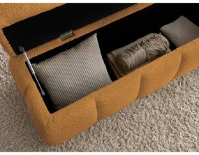Ławka z materiału bouclé w kolorze ochry – Bobochic Paris