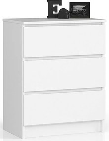 Komoda AKORD K60 Biała 60 cm 3 szuflady kolor Biały mat 60x40x77 cm