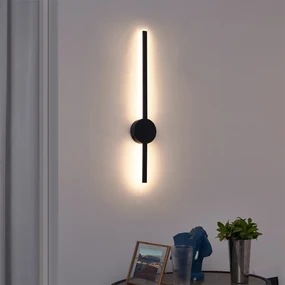 Nowoczesny Kinkiet / Lampa scienna czarny 60 cm z możliwością ściemniania LED - Clockwise Nowoczesny Oswietlenie wewnetrzne