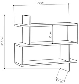 Wielopoziomowa półka w dekorze dębu 70 cm Paralel – Kalune Design