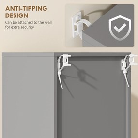 kleankin Szafka łazienkowa, komoda, z półkami i szufladą, regulowana, Szary | Aosom PL