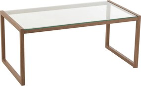Stolik kawowy NATURELE ze szklanym blatem 90x50 cm, ciemny brąz