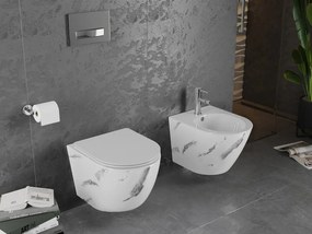 Mexen Lena miska wc Rimless z deską wolnoopadającą slim, duroplast, biała kamień - 30224092