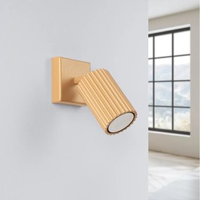 Lampa ścienna minimalistyczny Gloow, aluminium - 1 źródło światła 4000K - L.8 x H.8 cm - złoty