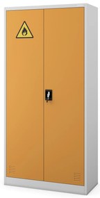 Szafa na chemikalia MARIA, 900 x 1850 x 400 mm, szaro-żółta