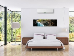 Obraz leśnego wodospadu (170x50 cm)